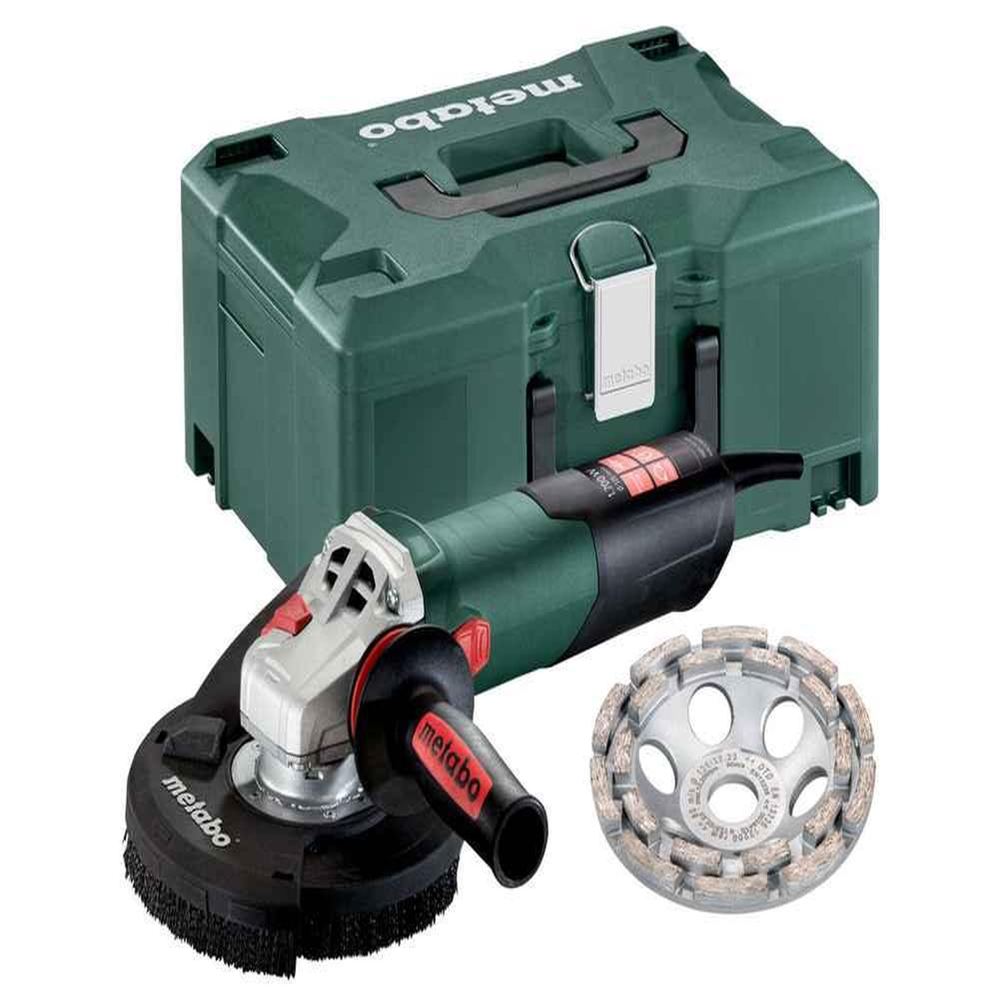 METABO SAS Meuleuse de rénovation rsev 17-125 - coffret metabox + capot d'aspiration meule boisseau diamantée