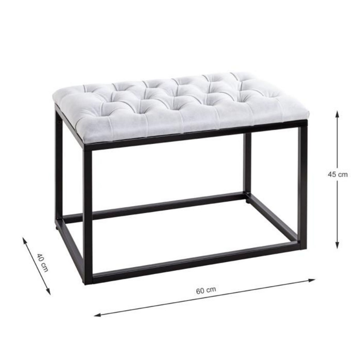 Paris Prix Tabouret Design  Olmida  60cm Gris & Noir