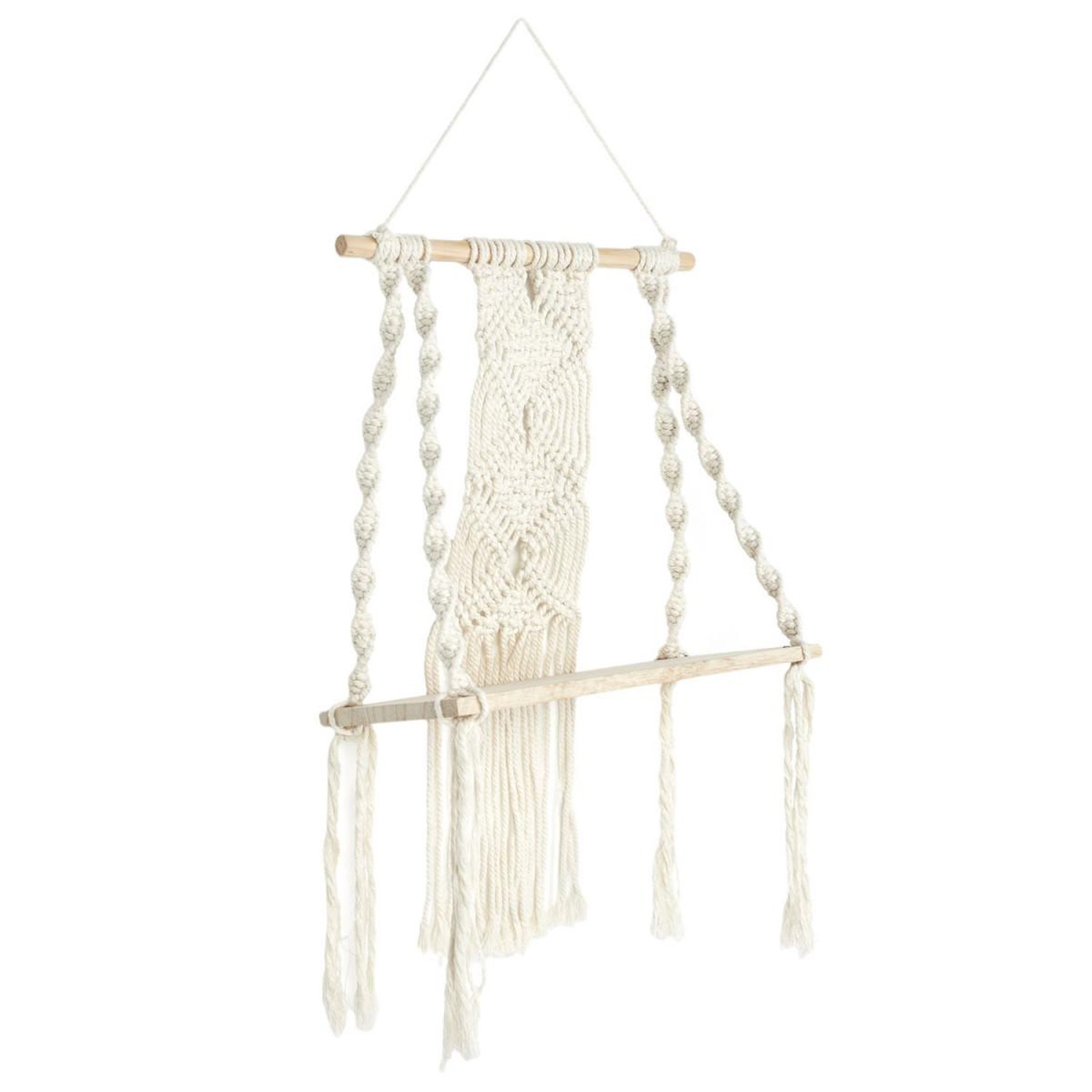 Voir la diapositive 2 : The Home Deco Factory Étagère murale déco  boho  50cm beige