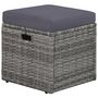 Voir la diapositive 5 : VIDAXL Salon de jardin 4 pcs avec coussins Resine tressee Gris