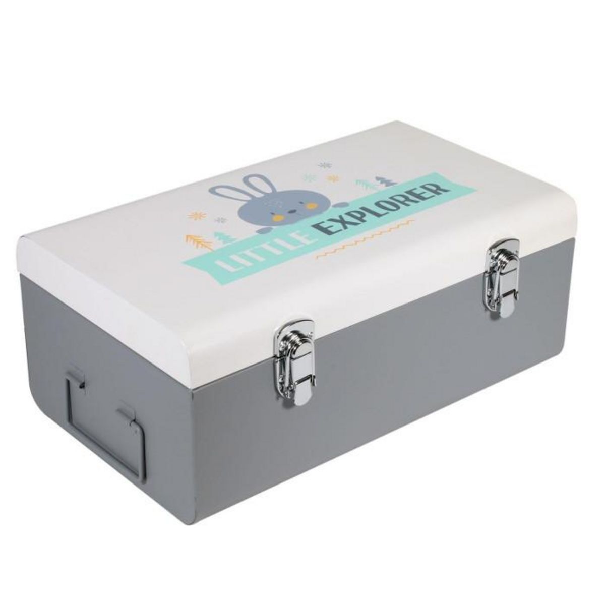 Paris Prix Lot de 2 Coffres de Rangement Enfant  Explorer  47cm Gris