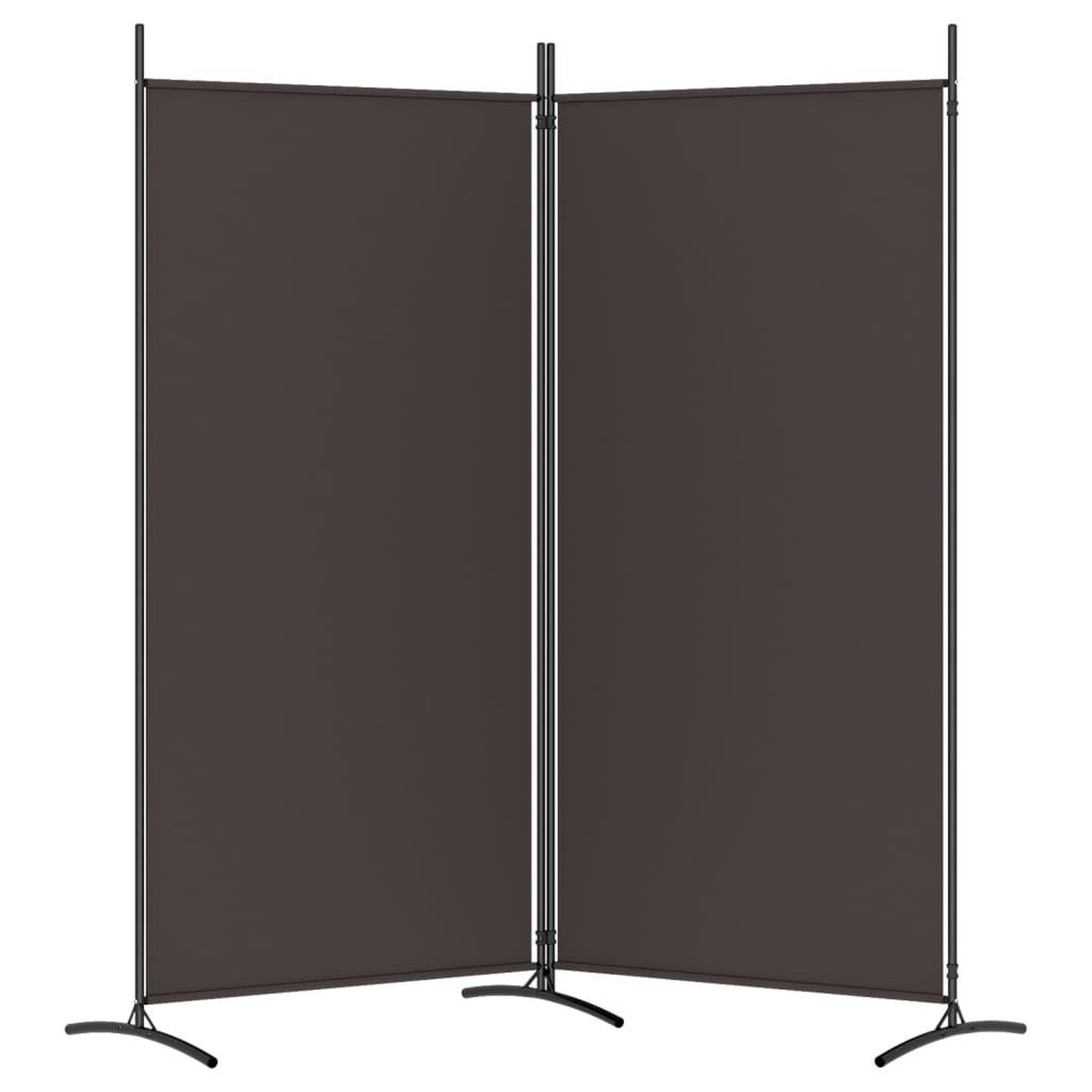 Voir la diapositive 4 : VIDAXL Cloison de separation 2 panneaux Marron 175x180 cm Tissu