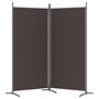 Voir la diapositive 4 : VIDAXL Cloison de separation 2 panneaux Marron 175x180 cm Tissu