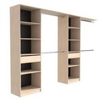 EKIPA EKIPA Dressing extensible - 2 colonnes avec 2 tiroirs et 10 étageres + 4 penderies - Décor chene - L 320 x P 40 x H 200 cm - D