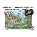 Schmidt Spiele Dans la baie aux pirates - avec add on (drapeau pirate) - 100 pcs - SCHMIDT SPIELE