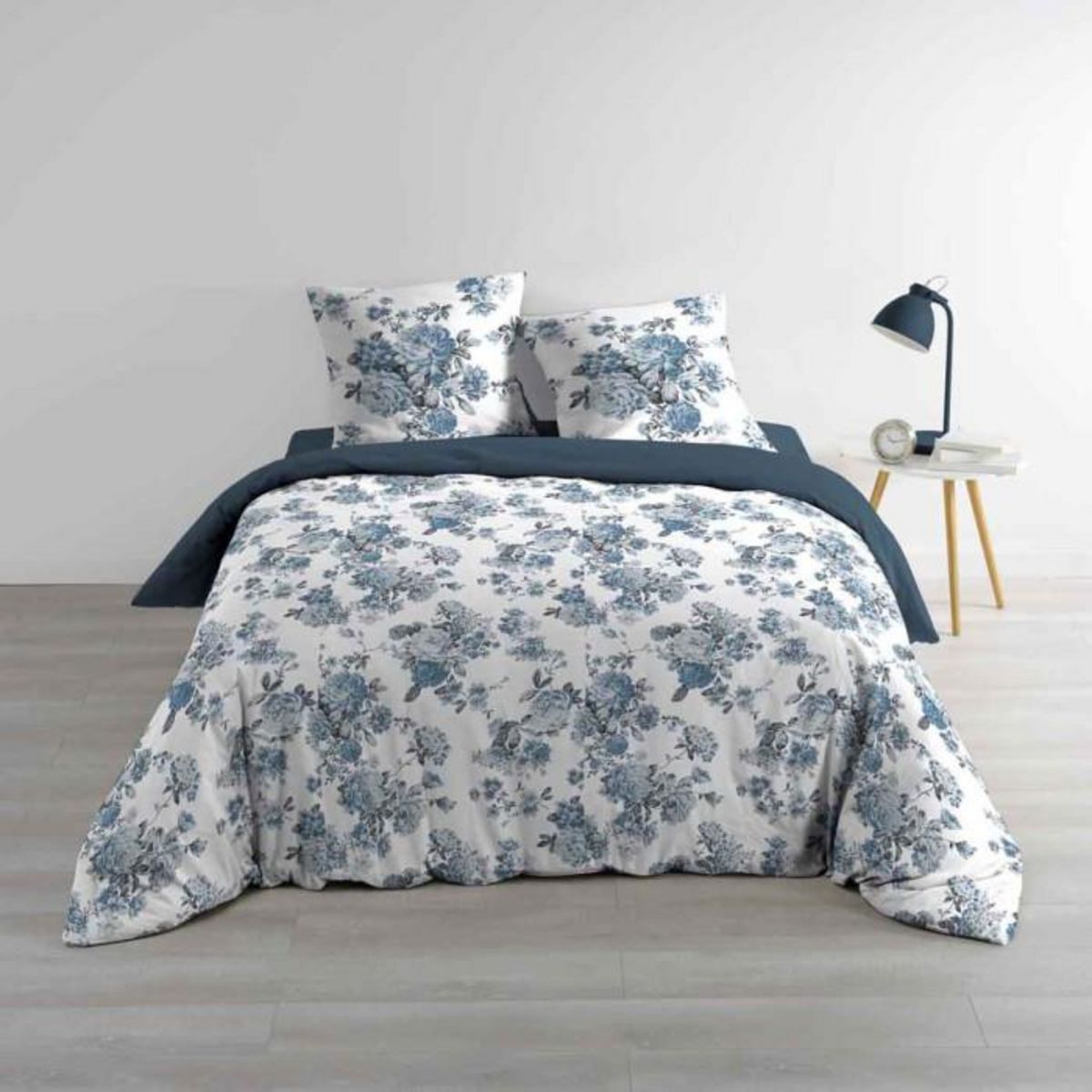 Paris Prix Parure de Lit 3 Pièces  Roselia  240x220cm Bleu