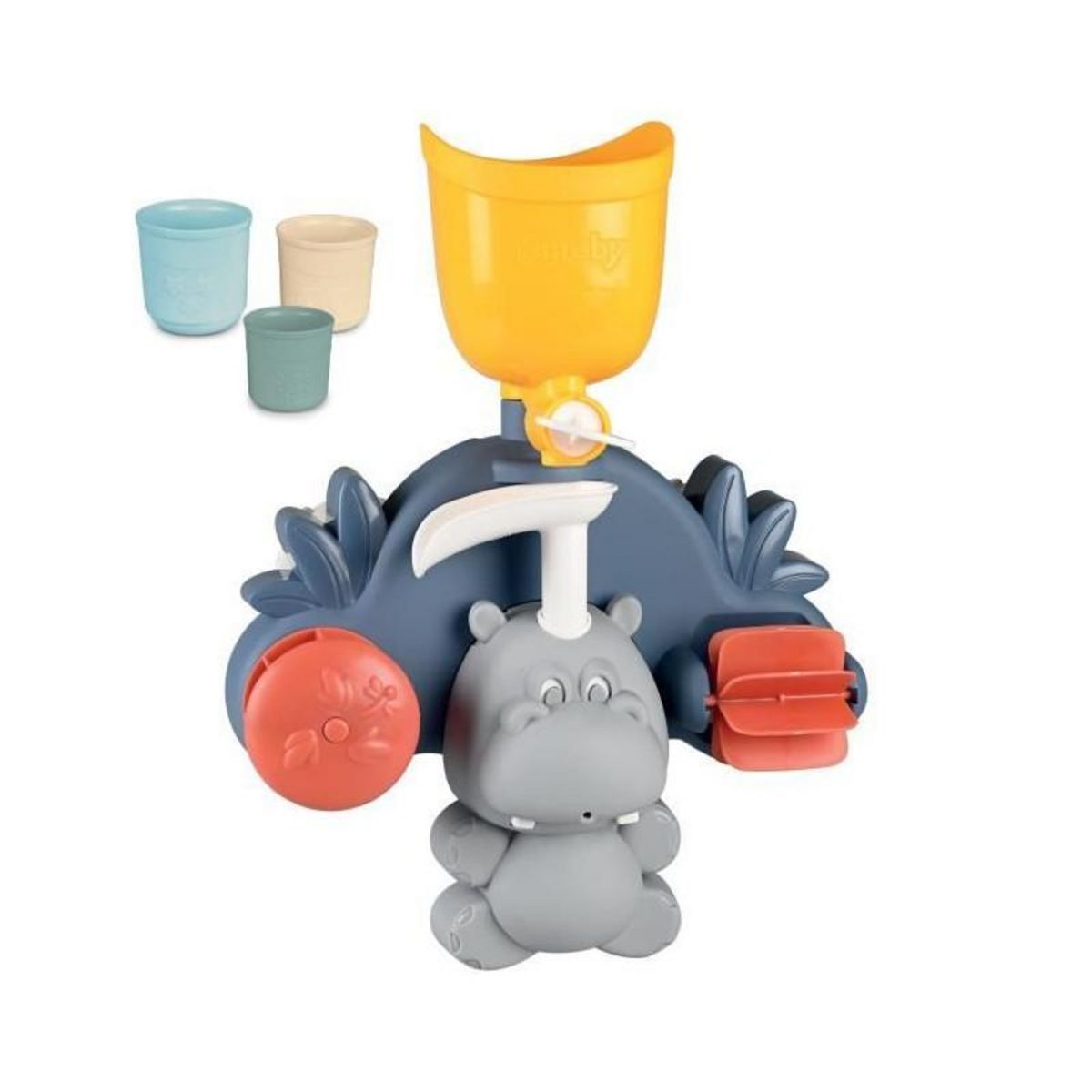 SMOBY Jouet de bain Smoby Little Smoby Hippo - Toboggan et roues pour bébé de 18 mois - Bleu et vert