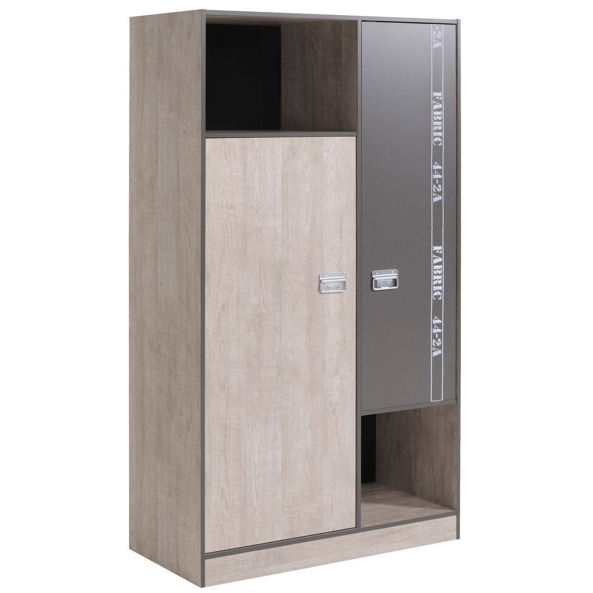 Armoire 2 portes chambre junior style industriel L101cm LOFTY