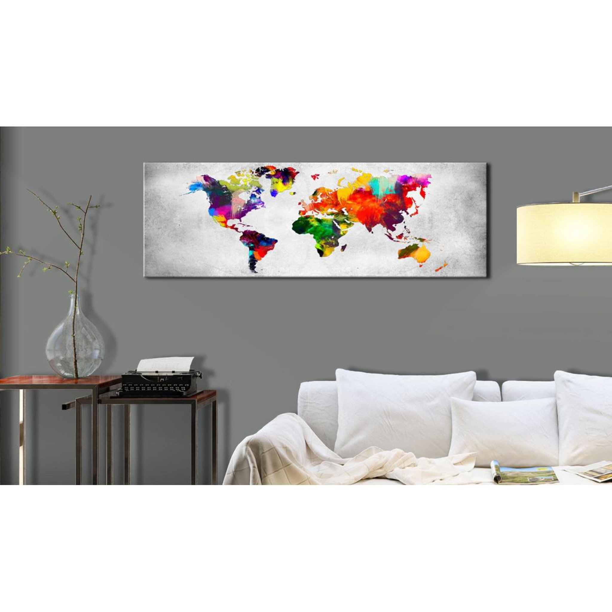 Voir la diapositive 2 : Paris Prix Tableau Imprimé  World Map : Coloured Revolution
