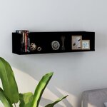 VIDAXL Etagere murale a CD Noir 75x18x18 cm Bois d'ingenierie
