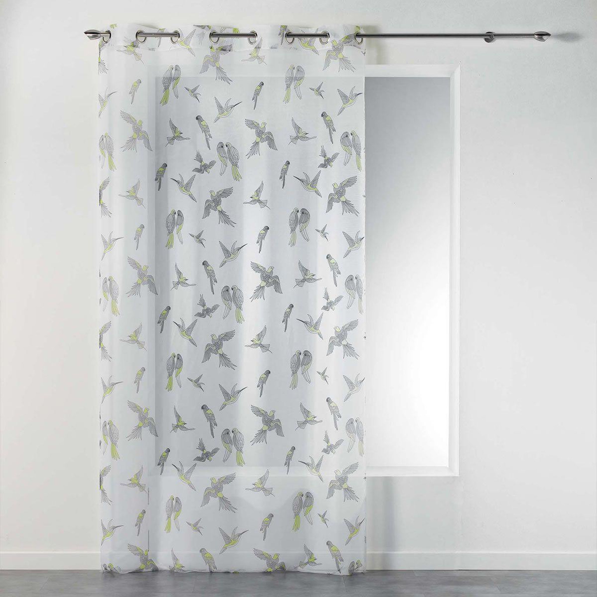 Douceur d'Intérieur Rideau voilage à œillets  envolée chic  140x240cm jaune
