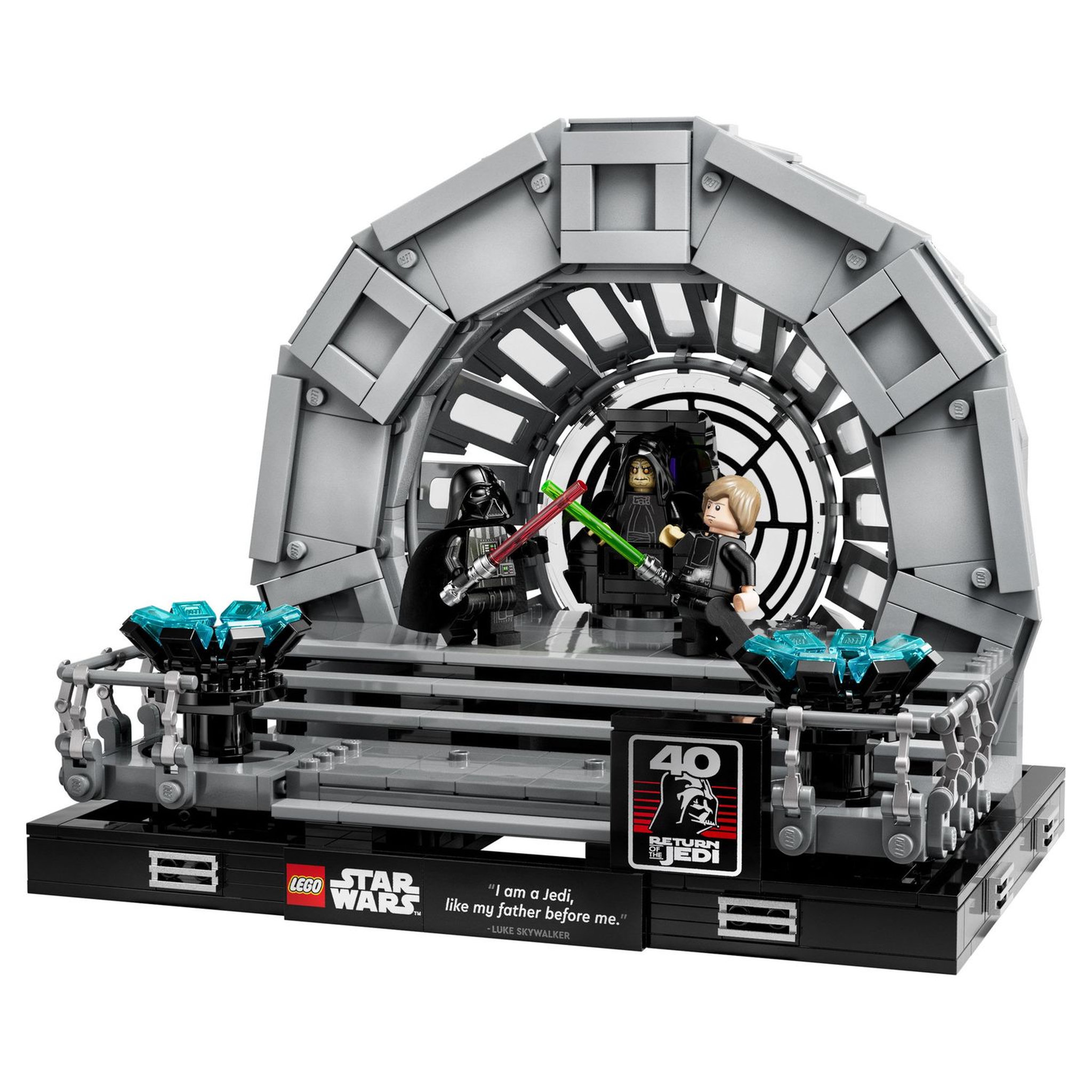 Voir la diapositive 3 : LEGO Star Wars 75352 Diorama de la Salle du Trône de l&rsquo;Empereur, Maquette avec Sabres Laser, Retour du Jedi 40e Anniversaire, avec Minifigurines Luke Skywalker et Dark Vador