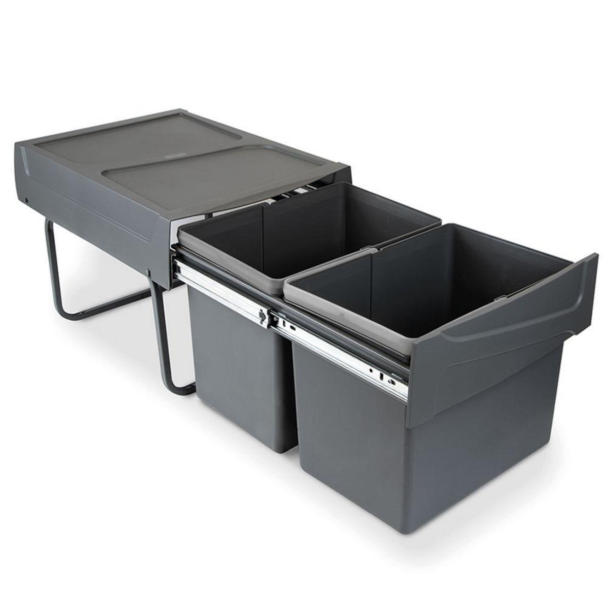 EMUCA SRL Poubelles de recyclage pour la cuisine, 2 x 15 L, fixation inférieure manuel