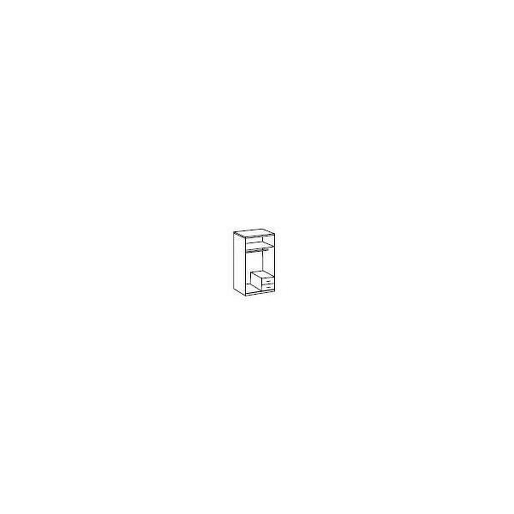 Voir la diapositive 2 : MARKET24 Armoire 2 portes battantes + miroir - Blanc brillant - L 91 x P 56 x H 199 cm - TRIO