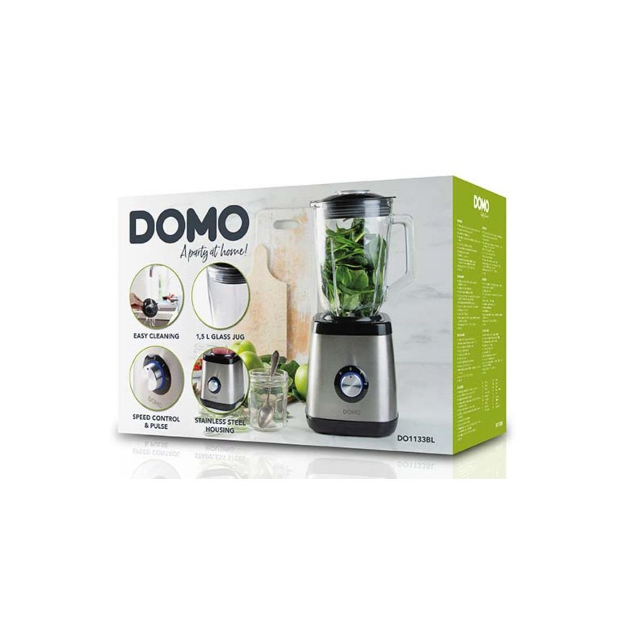Voir la diapositive 4 : Domo Blender 1.5l 1000w gris métallisé - do1133bl