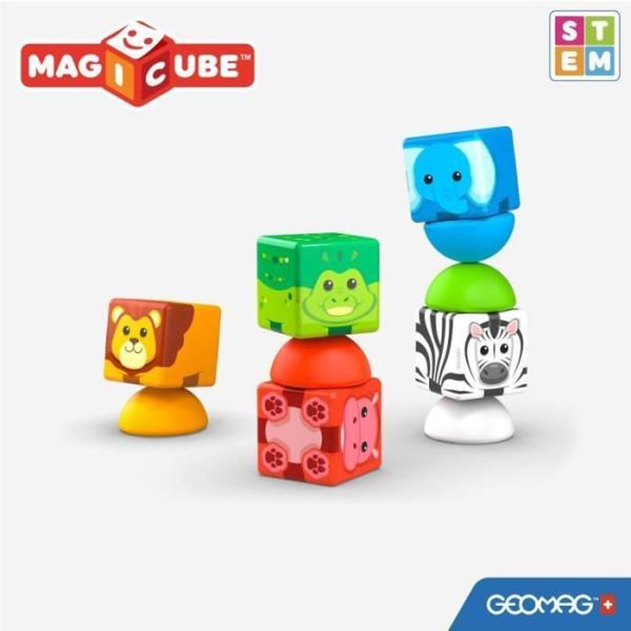Voir la diapositive 4 : Geomag Blocs magnétiques - GEOMAG - Safari - 10 pieces - Éducatif - Plastique recyclé - Des 12 mois