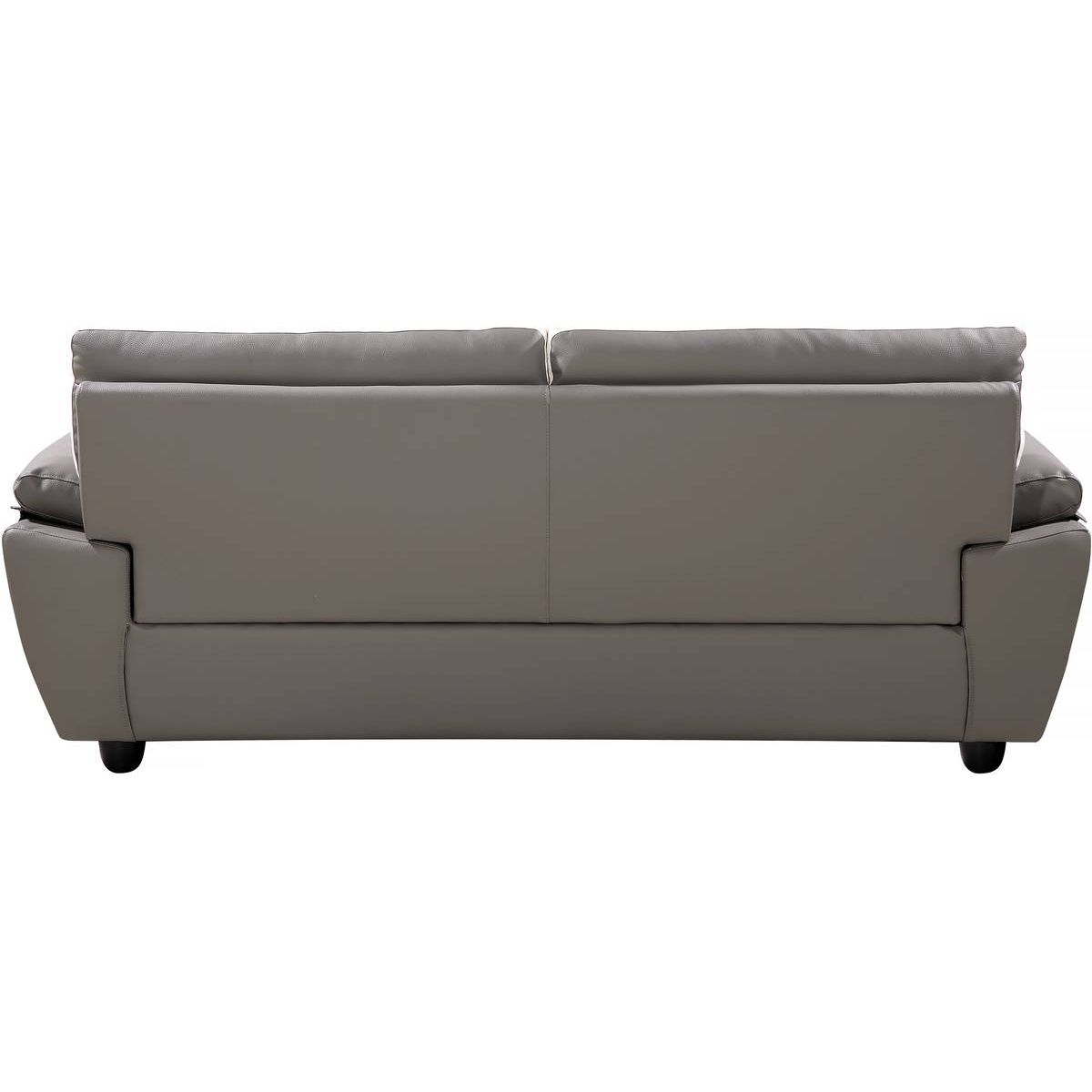 Habitat et Jardin Canapé fixe en cuir reconstitué et PVC   Dallas  - 210 x 88 x 90 cm - 3 places - Gris/Blanc