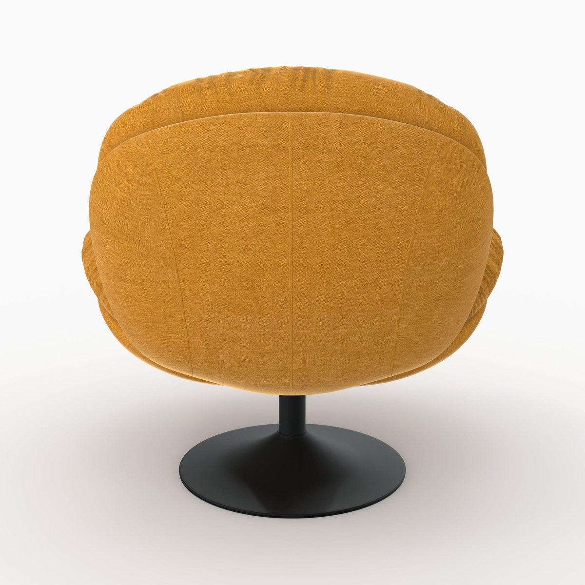 MAISON PAVANE Fauteuil pivotant en tissu effet velours jaune moutarde-Ricci