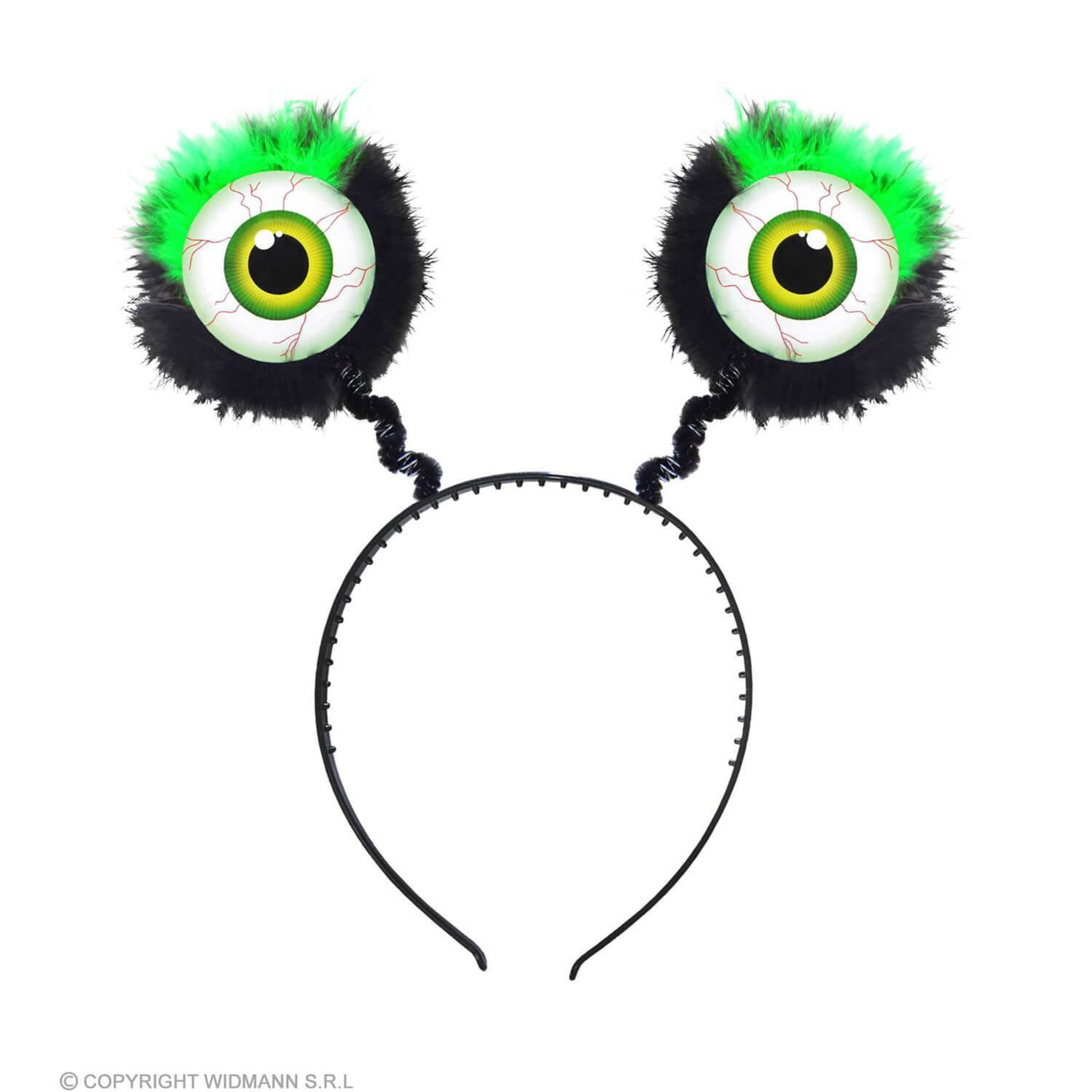 Voir la diapositive 3 : WIDMANN Serre-Tête Yeux Avec Plumes Verts - Adulte