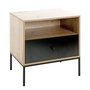 Voir la diapositive 1 : Paris Prix Table de Chevet 1 Tiroir  Rito  60cm Naturel & Noir