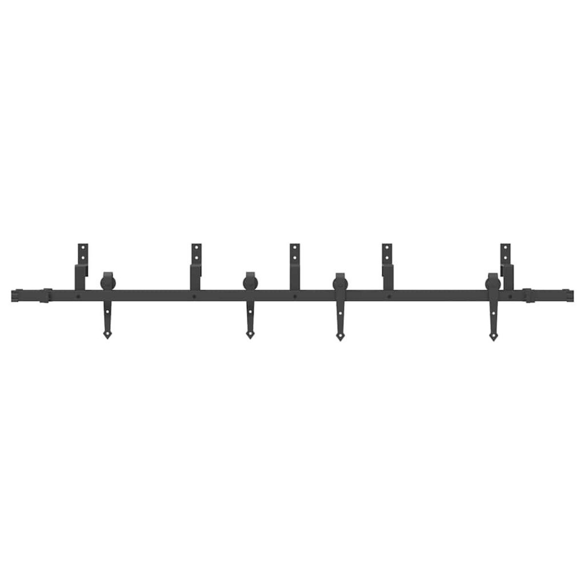 VIDAXL Kit de quincaillerie de porte coulissante 213,5 cm acier noir