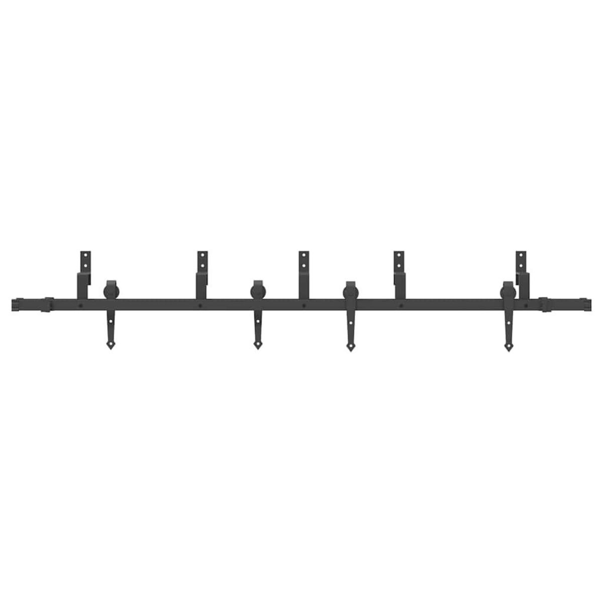 VIDAXL Kit de quincaillerie de porte coulissante 213,5 cm acier noir