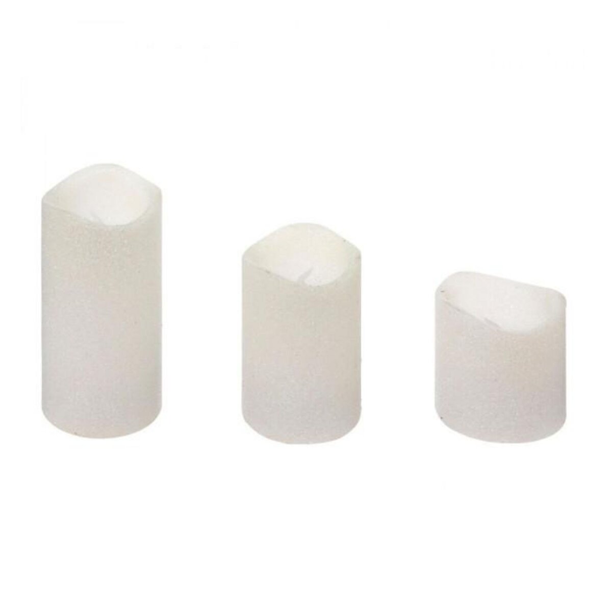 ATMOSPHERA Lot de 3 Bougies LED  Paillettes  10cm Blanc