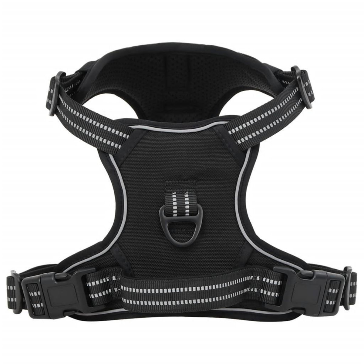 VIDAXL Harnais pour chien avec laisse et collier reglables noir L