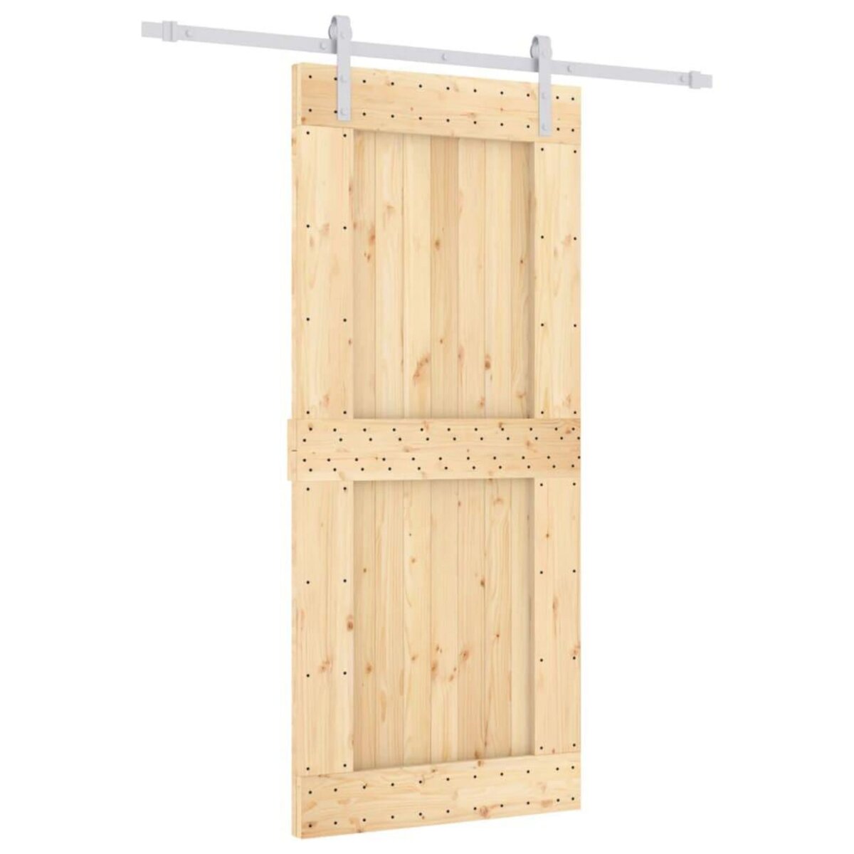 VIDAXL Porte coulissante et kit de quincaillerie 90x210 cm pin massif