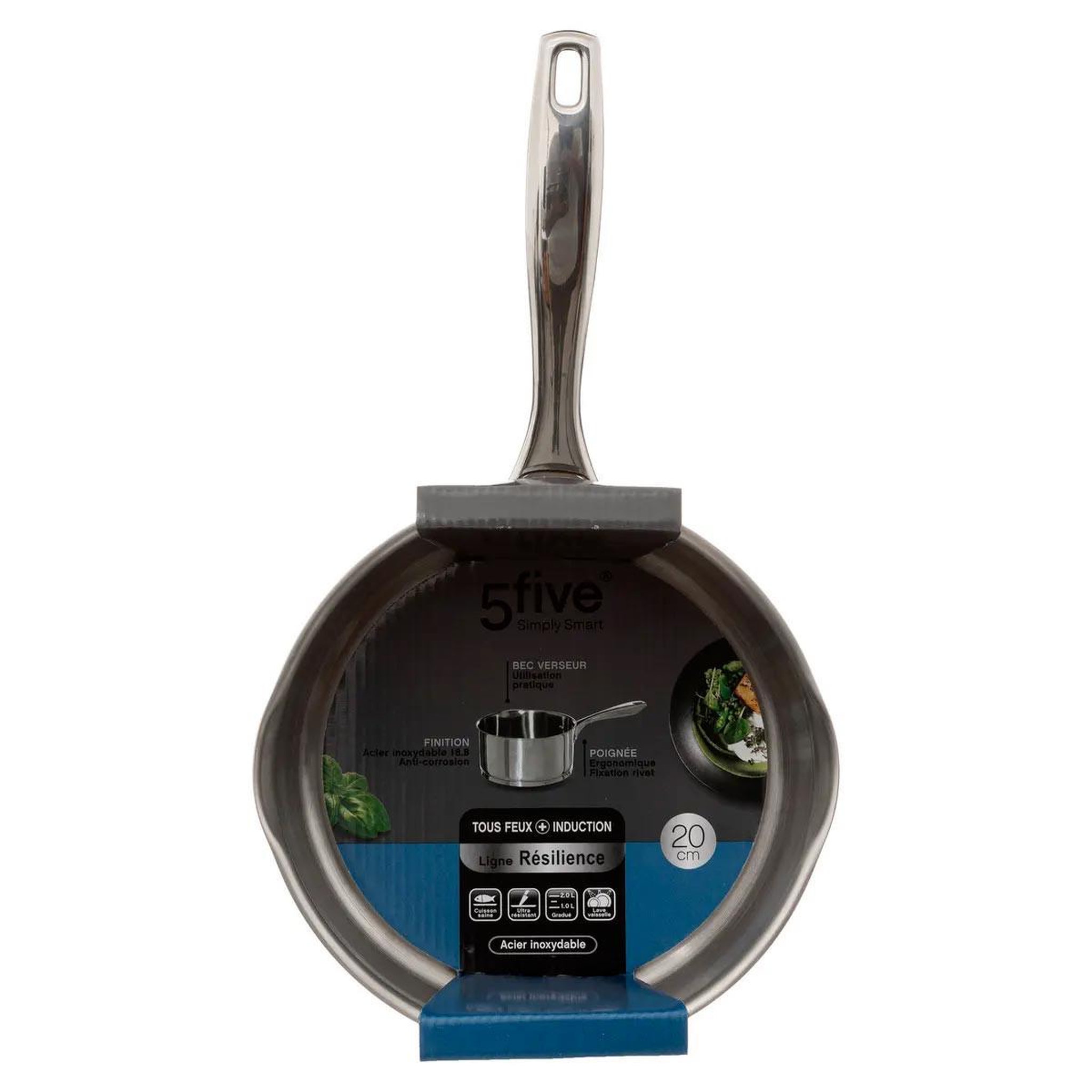 Voir la diapositive 5 : FIVE Casserole en inox  résilience  20cm argent