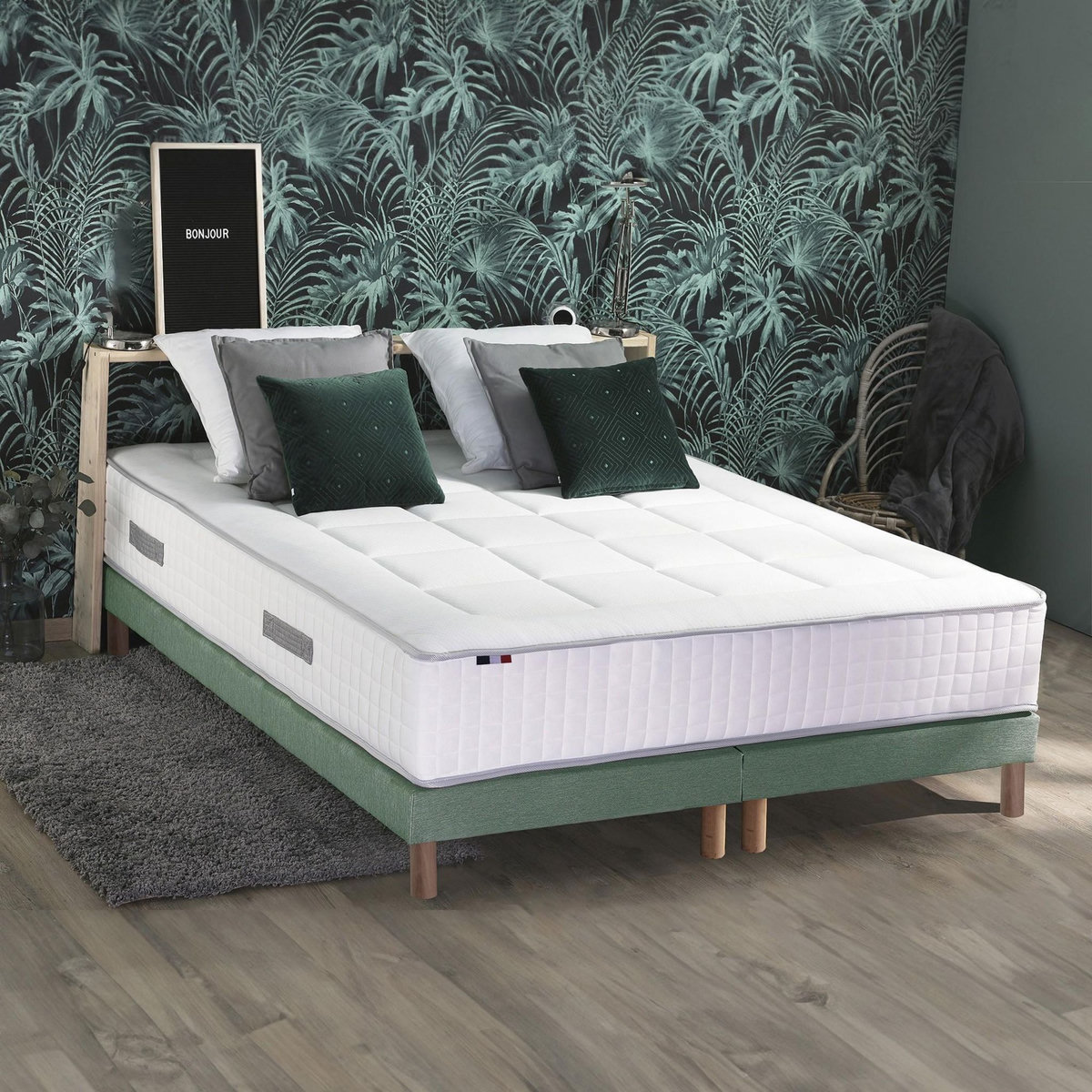IDLITERIE Ensemble matelas Ressorts 7 zones H28cm + sommier PALACIO 2 FABRICATION FRANCAISE