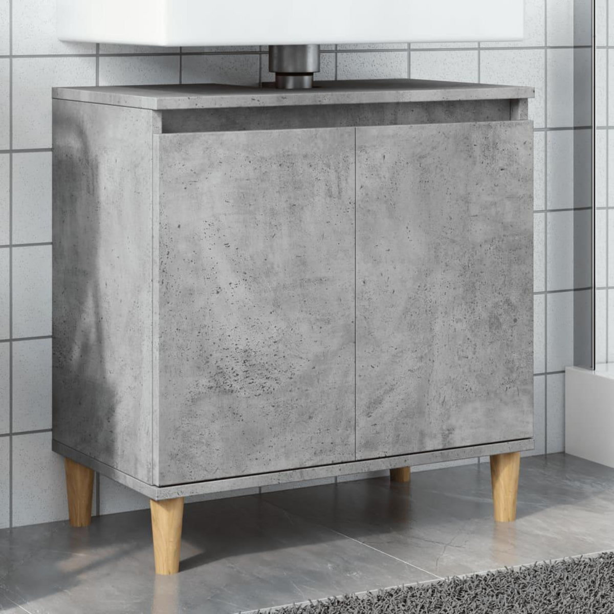 VIDAXL Meuble de lavabo gris beton 58x33x60 cm bois d'ingenierie