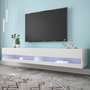 Voir la diapositive 5 : MERAX Meuble tv suspendu blanc 140 cm led mdf