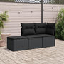 Voir la diapositive 1 : VIDAXL Salon de jardin 3 pcs avec coussins noir resine tressee