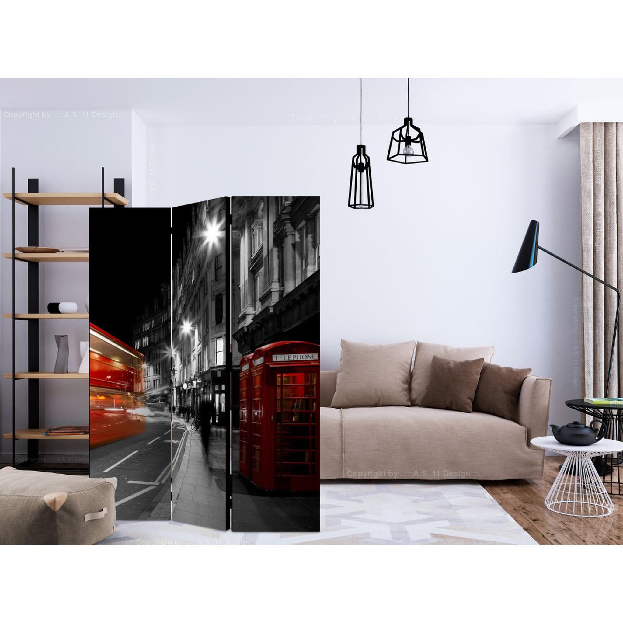 Voir la diapositive 2 : Paris Prix Paravent 3 volets  night fever  135x172cm