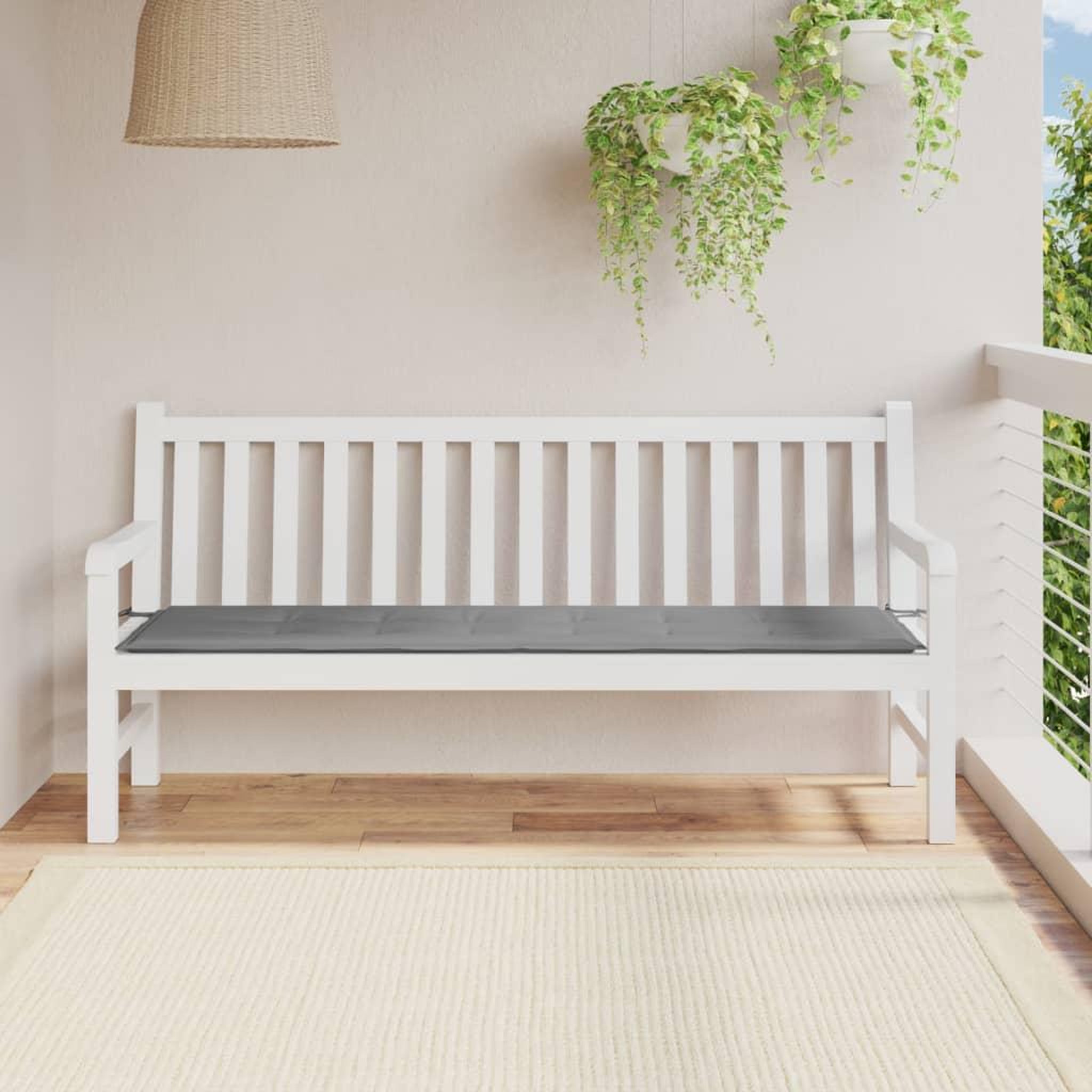 Voir la diapositive 1 : VIDAXL Coussin de banc de jardin gris 180x50x3 cm tissu oxford