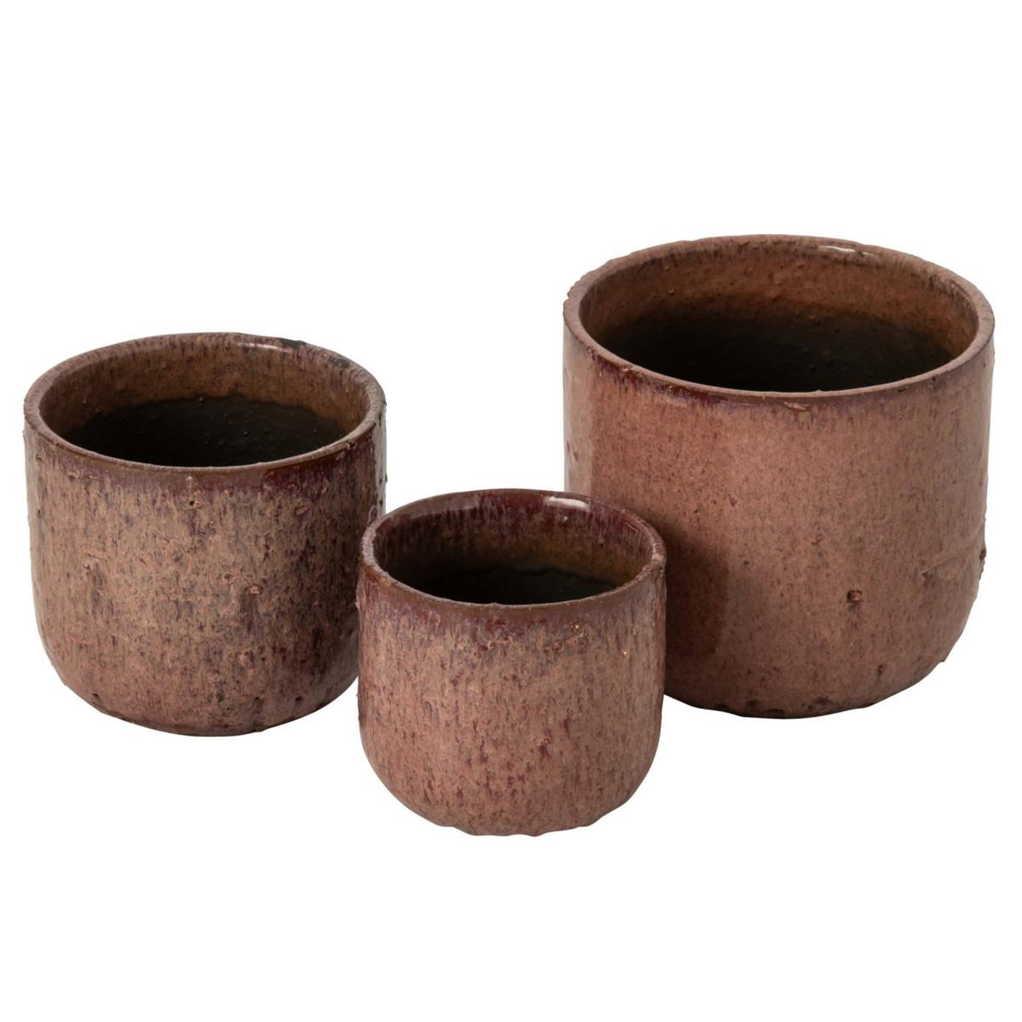 Voir la diapositive 2 : J-LINE Cache-pot en céramique  rosalia  20cm rose