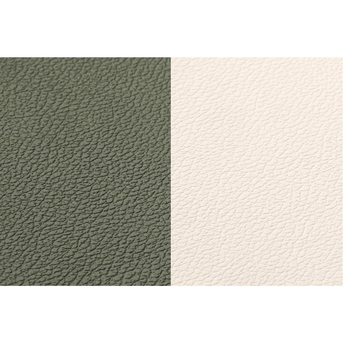 BJORN Sous-verre rond réversible - 6 pièces - Cuir recyclé blanc crème et vert de gris