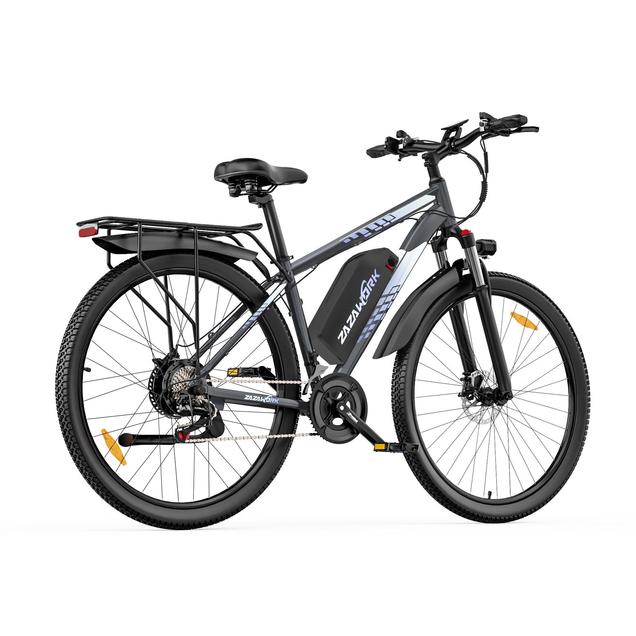 Voir la diapositive 5 : ZAZAWORK VTT électrique ZAZAWORK C29 PRO 29  avec freins à disque hydrauliques, gris