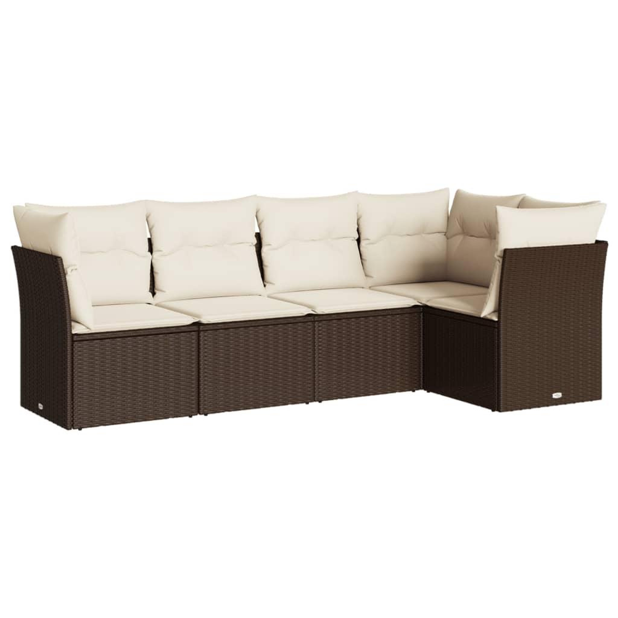 Voir la diapositive 2 : VIDAXL Salon de jardin avec coussins 5 pcs marron resine tressee