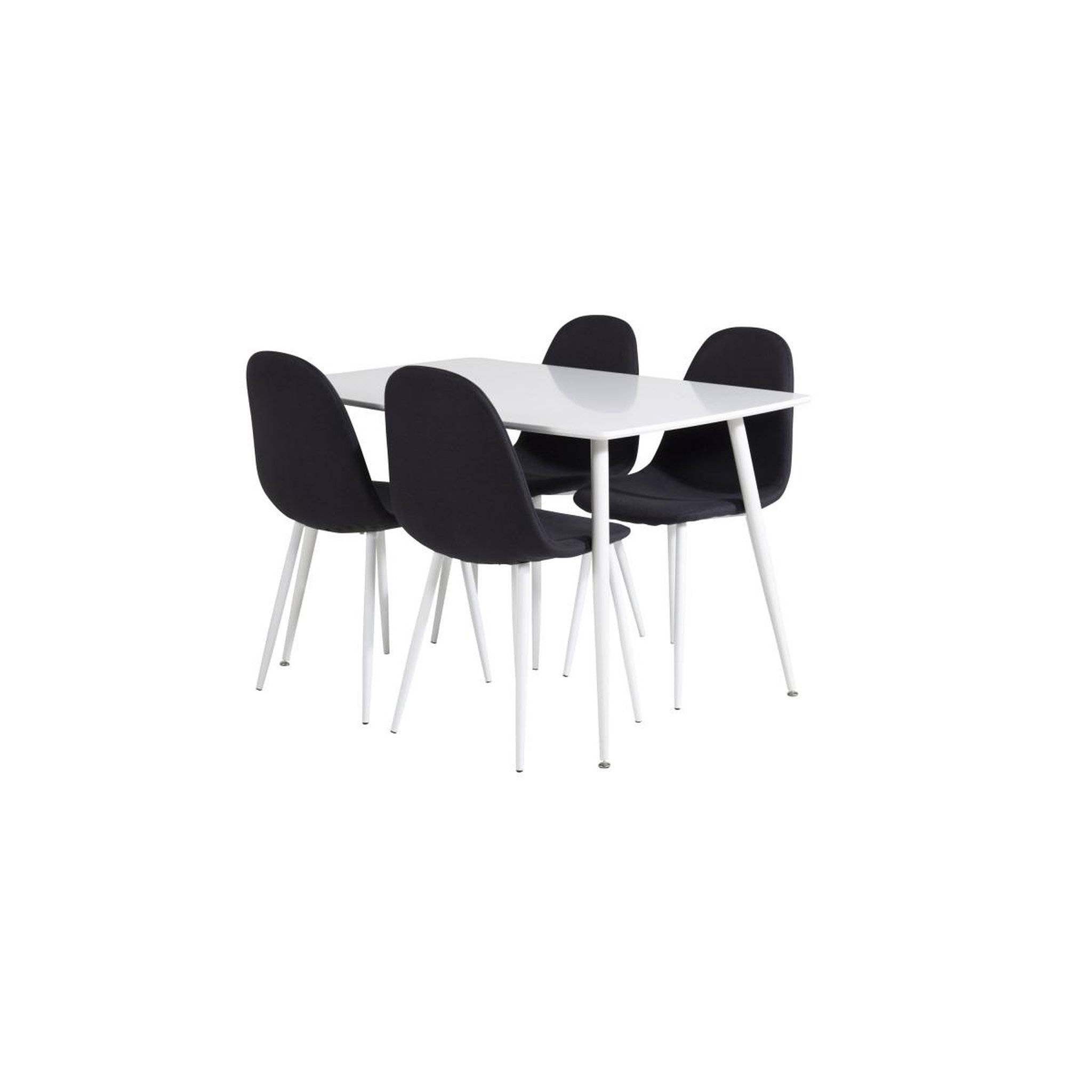 Voir la diapositive 3 : Paris Prix Ensemble table à manger & 4 chaises  polar  120cm blanc & noir