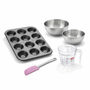 Voir la diapositive 1 : ZENKER Set à pâtisserie 1 moule à 12 babas au rhum 2 bols à mixer 1 verre mesureur et 1 spatule Zenker Spécial Créative
