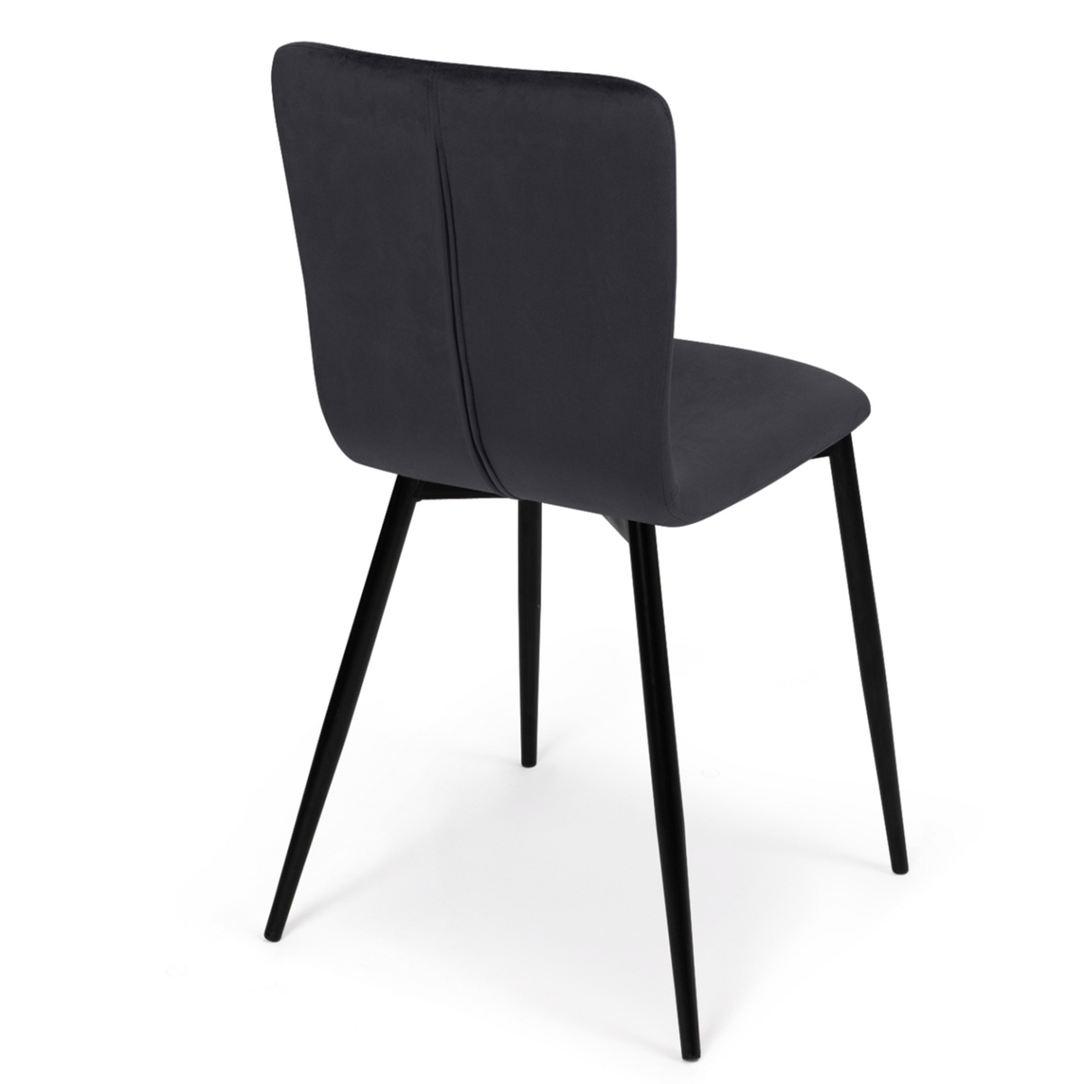 ID MARKET Lot de 4 chaises MACHA en velours gris foncé pour salle à manger