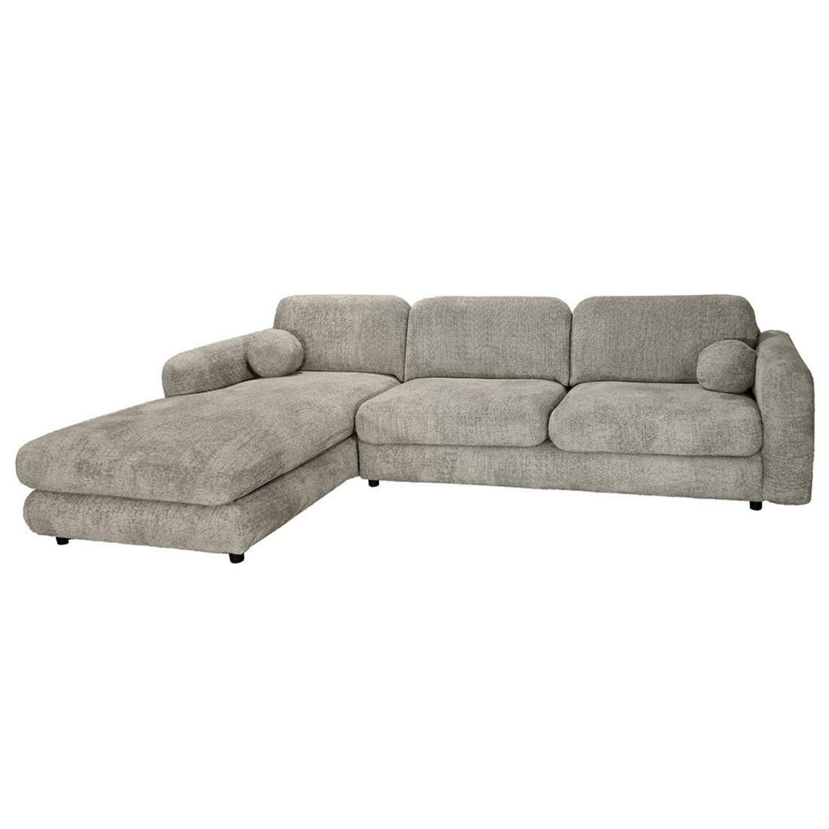 LISA DESIGN Rachel - canapé d'angle gauche 4 places en tissu bouclette