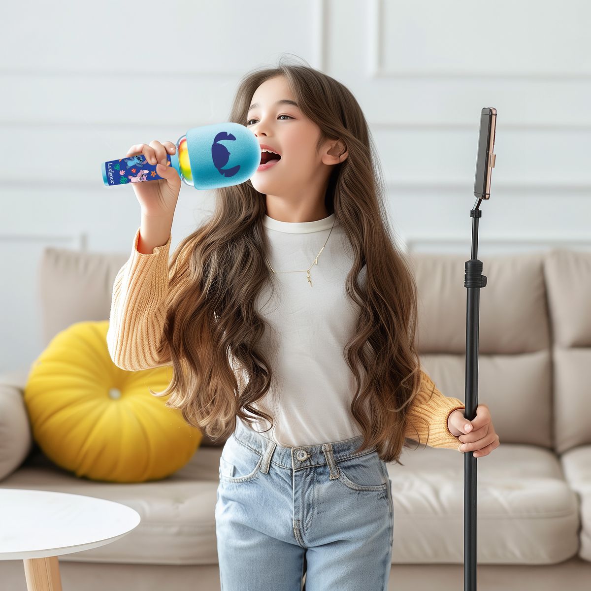 Lexibook Karaoke Microphone Bluetooth/Sans fil Sitch avec effets sonores et lumineux