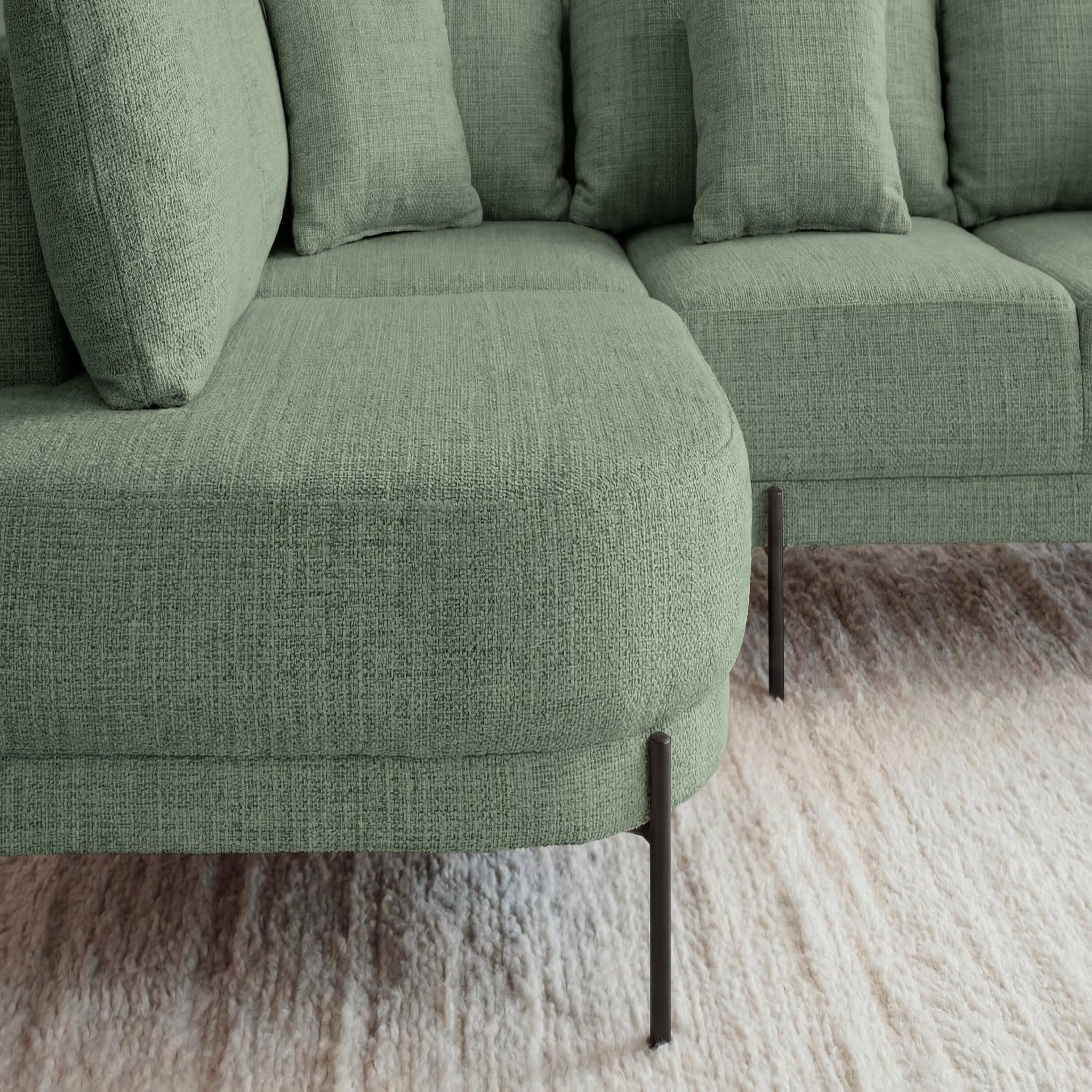 Voir la diapositive 5 : CASANOVA PARIS Bianca - canapé d'angle tissu chenille 4 places