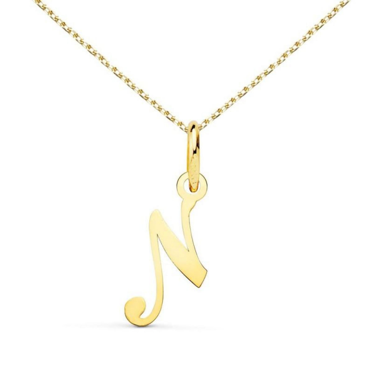 L'ATELIER D'AZUR Collier - Pendentif Lettre  N  Or 750/1000 - Chaine Dorée