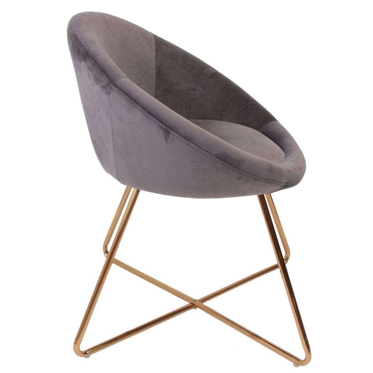 The Home Deco Factory Fauteuil de salon en velours Karl