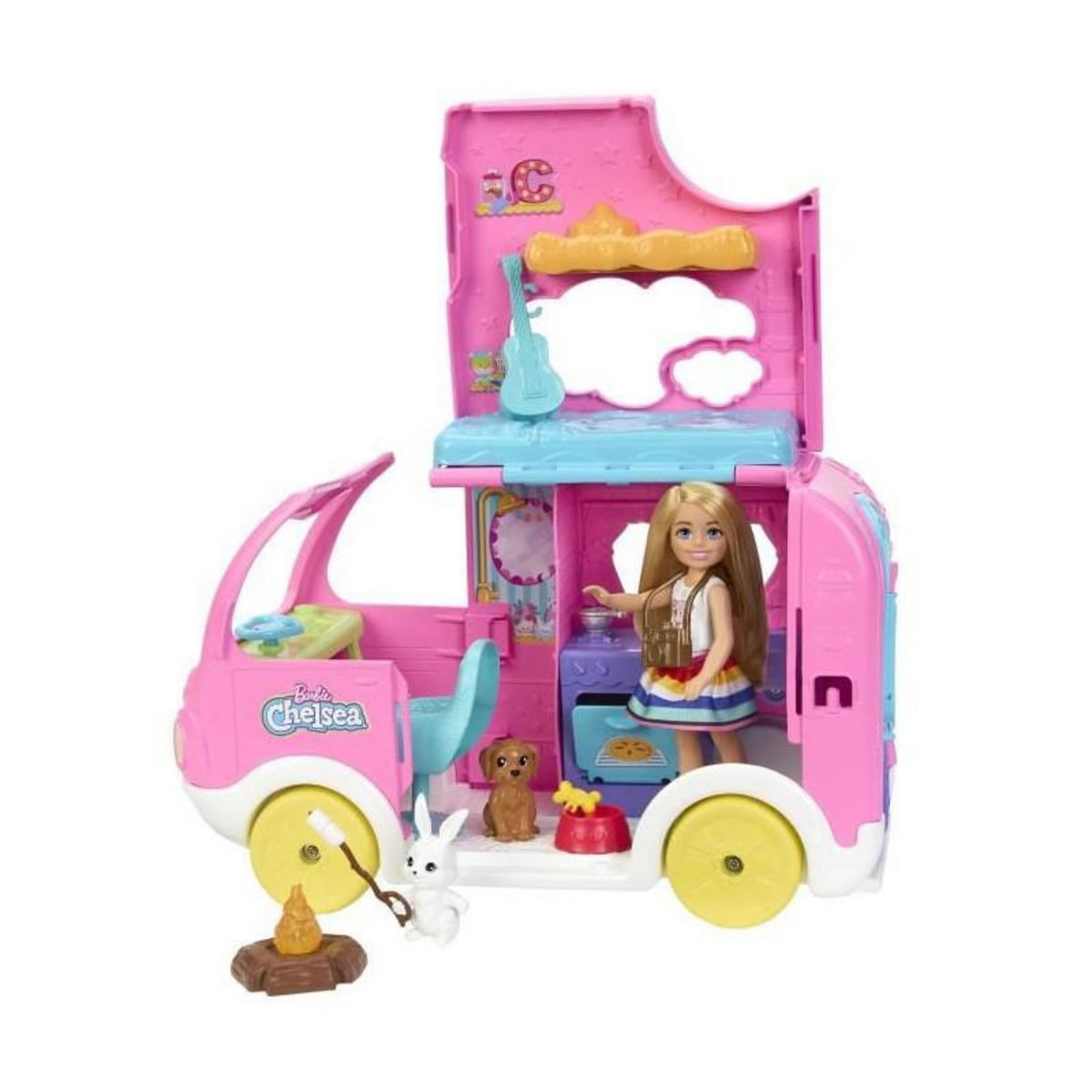 BARBIE Barbie - Coffret Barbie Camping-Car de Chelsea - Poupée Mannequin - 3 ans et +
