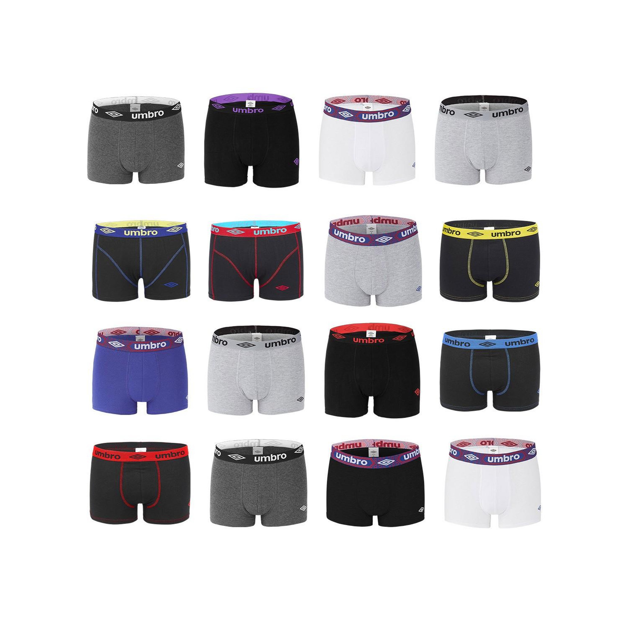 UMBRO Pack Surprise de 6 Boxers coton homme. Coloris disponibles : Bleu